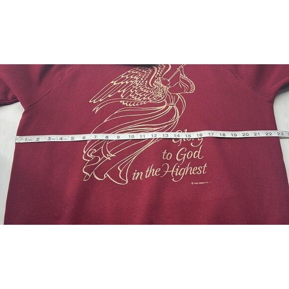 1995 Abbey Press Glory To God In The Highest Men's XL Maroon Sweatshirt Vtg - Picture 7 of 11